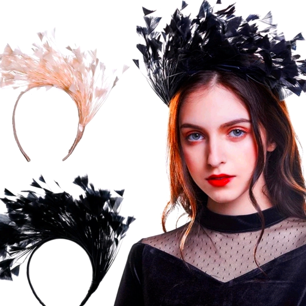 Blush Color Feather Fascinator
